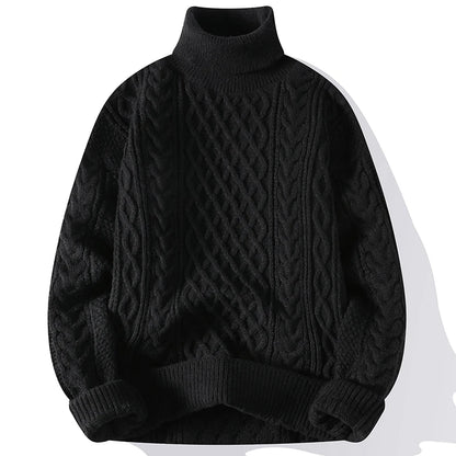 High Quality Mens Turtleneck Sweaters Pullover Solid Color Knitted Sweater Men Casual Pullovers Autumn Winter Warm Knitwear Man.