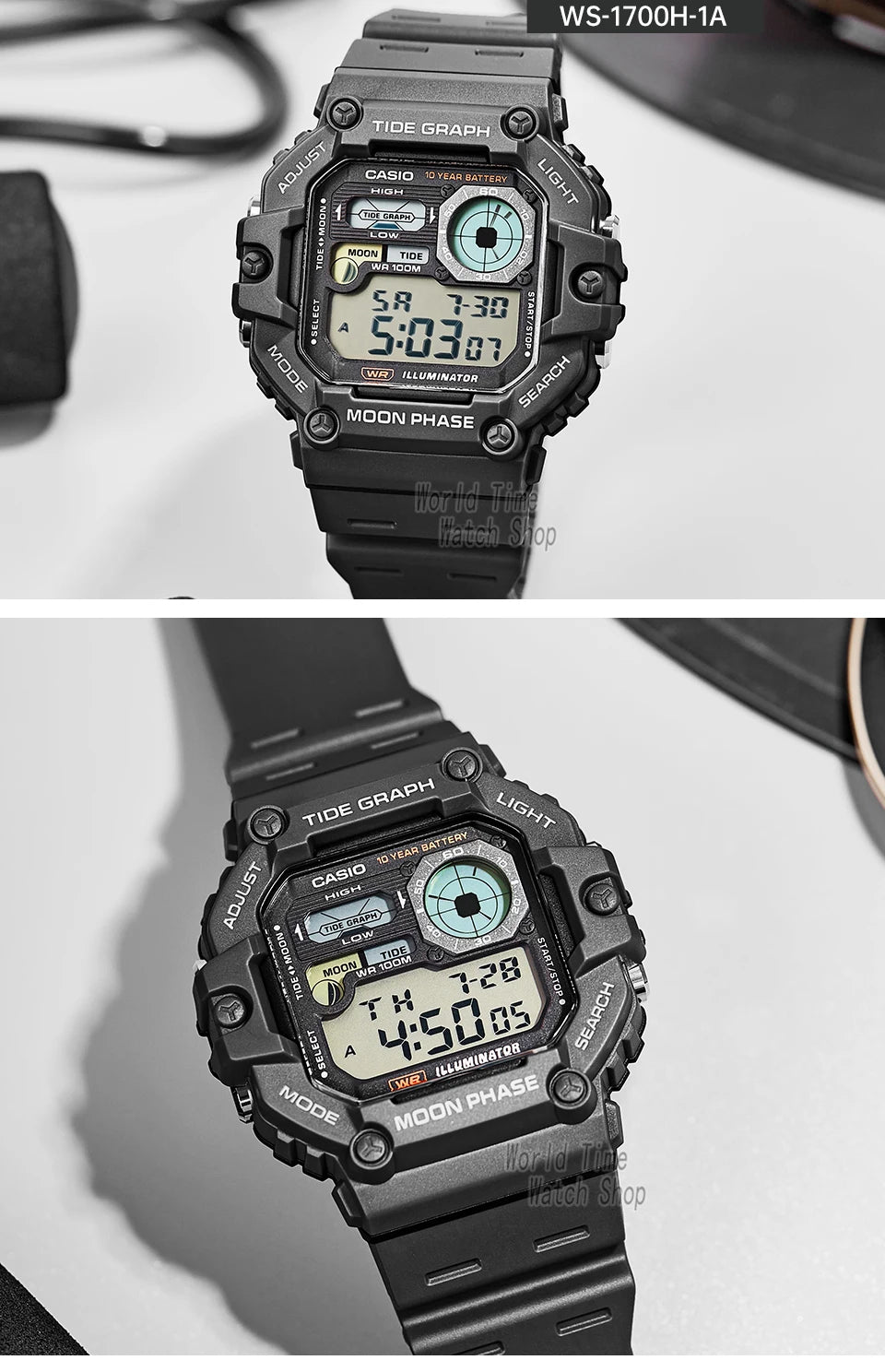 Casio Men's Watch Fashion Sports Outdoor Wristwatch Active Lifestyle Timepiece Casual Design WS-1700H series.