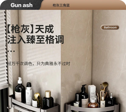 Dreieckiges Wandregal für Badezimmer oder Toilettenbereich. Rechteckiger zusätzlicher Balkon-Aufbewahrungsraum für kleine Badezimmer