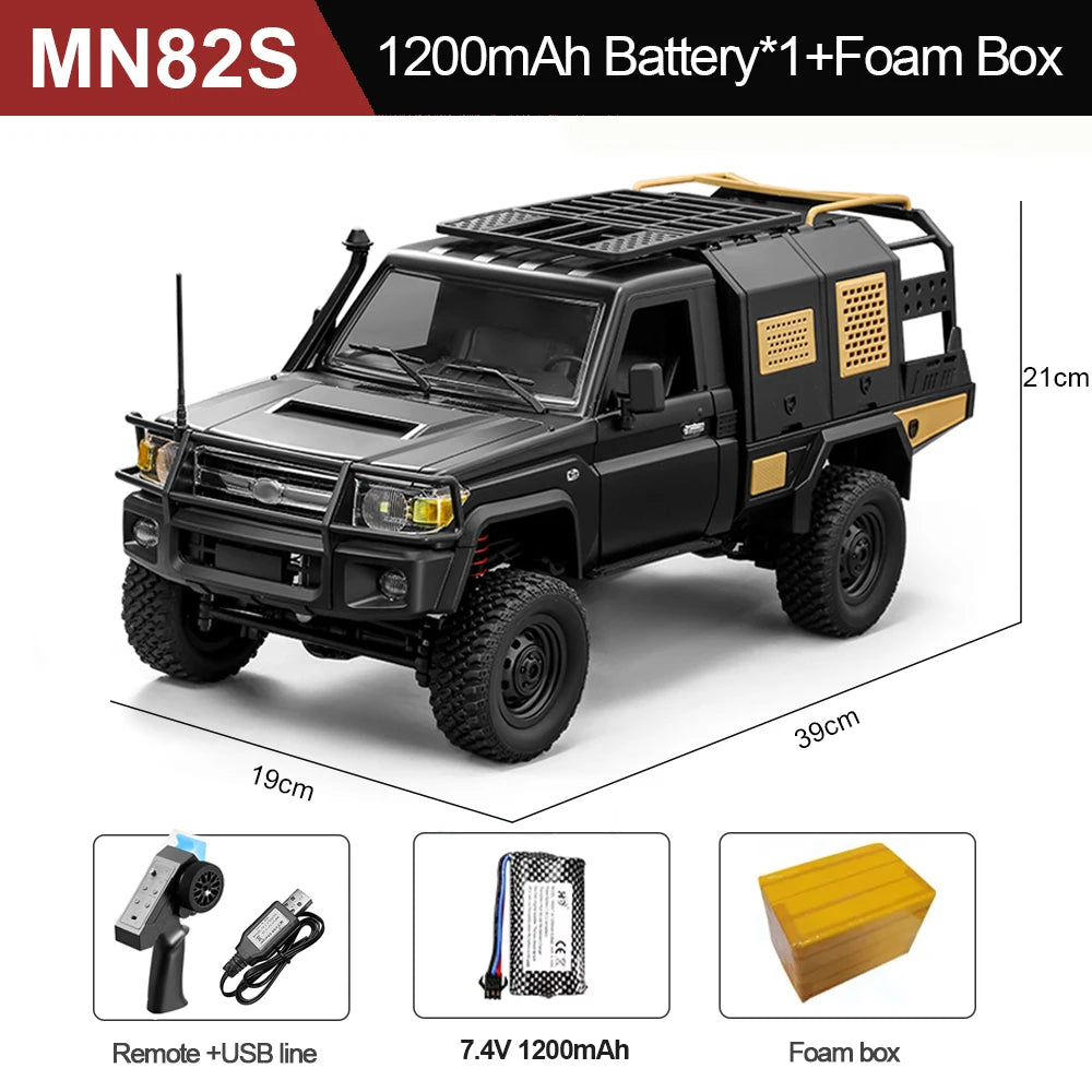 MN82S RC Crawler 1/12 Full Scale LC79 RC Pickup Short Truck 4WD Remote Control Climbing Off-road Car Toys for Kids Adults Gifts