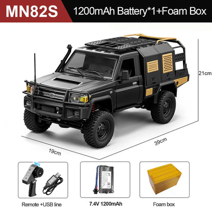 MN82S RC Crawler 1/12 Full Scale LC79 RC Pickup Short Truck 4WD Remote Control Climbing Off-road Car Toys for Kids Adults Gifts