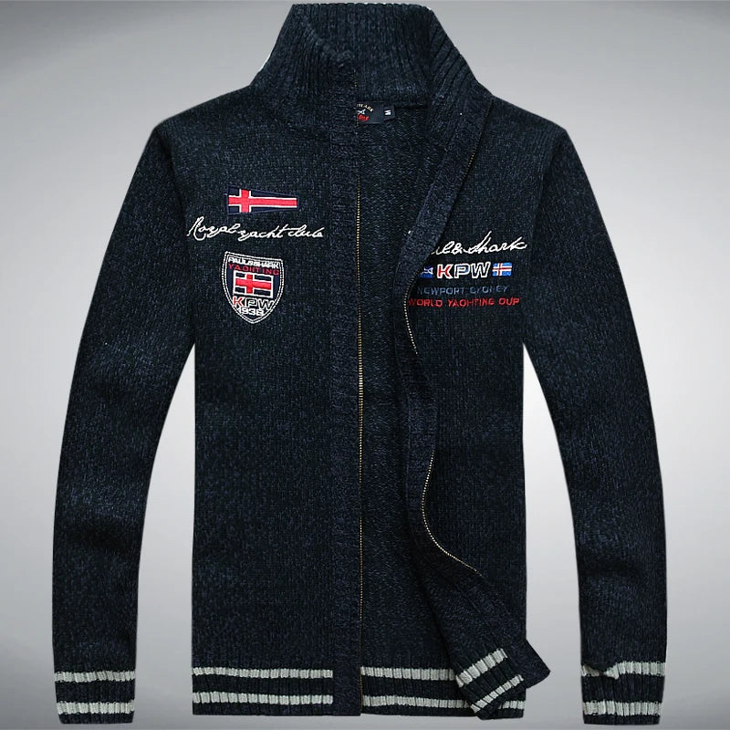 Cotton Man Sweater Shark Autumn Cardigan Overcoat Casual White Red Mens Winter Jacket 2022.