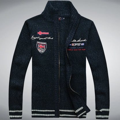 Cotton Man Sweater Shark Autumn Cardigan Overcoat Casual White Red Mens Winter Jacket 2022.