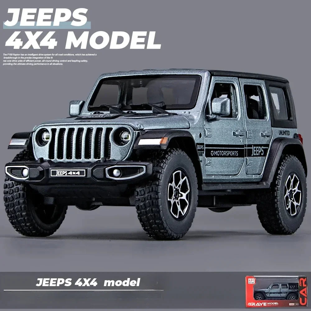 1:32 Jeep Wrangler Rubicon Off-road car Alloy Model Car Toy Diecasts Metal Casting Sound and Light Car Toys For Children Vehicle
