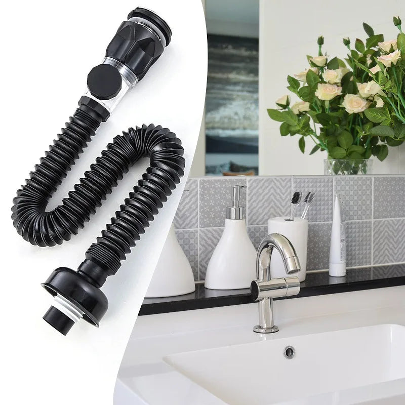 Kitchen Sink Drain Pipe Flexible Stretchable Deodorant Strainer Pipeline Washbasin Anti Blockage Sink Strainer Drain Pipe
