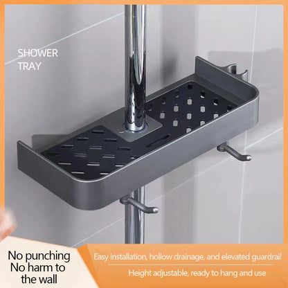Haushalt Lift Ständer Dusche Rack Dusche Gel Lagerung Rack Badezimmer Perforation-Freies Dusche Stange Tablett