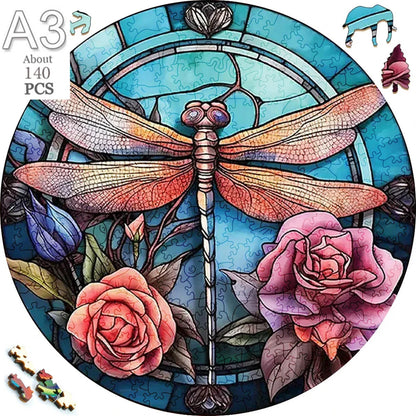 Deer in The Forest Wooden Puzzle Unique Shape Animal Puzzle Adult Relaxation Gift Exquisite Boxed Set with Decorative Artworks