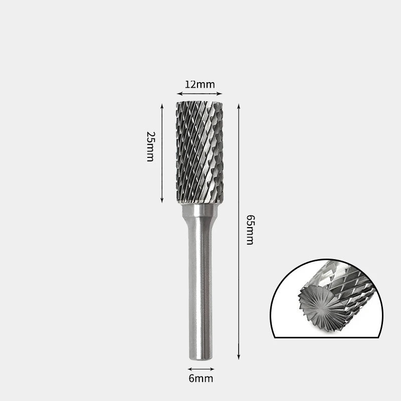 Hartmetallfräser, Wolframstahl-Schleifkopf, zylindrisch 6 mm, AE AX AX Metallfräser