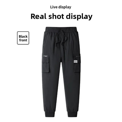 CHUJIE Men's autumn and winter new down jacket pants, men's mountain outdoor work pants, graphene heating thickened warm pants.