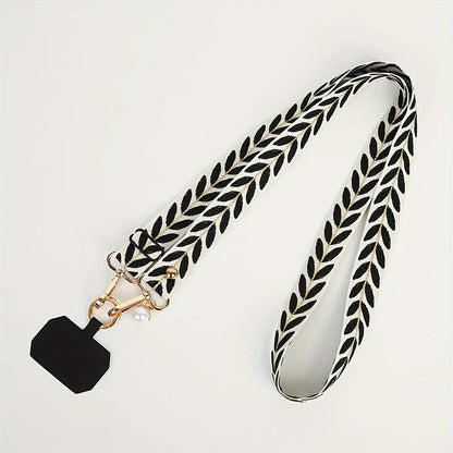 Universal Adjustable Mobile Phone Lanyard for Women Crossbody Single Shoulder Neck Strap Pearl Pendant Hanging Anti Loss Rope.