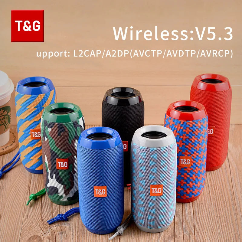 Bluetooth Speaker T&G TG117 Portable TWS Sound Box Waterproof Loudspeaker Outdoor Stereo Surround Speakers Support TF FM Radio.