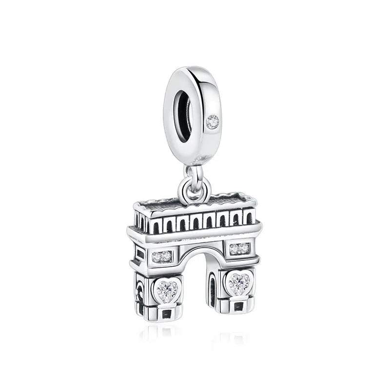Original 925 Sterling Silver Charms Love Travel London Bus Suitcase Paris Beads Fit Brand Bracelets Necklaces Women DIY Jewelry