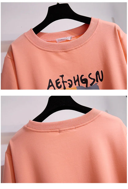 175Kg Plus Größe frauen Fehlschlag 170 Frühling Herbst Neue Lose Rundhals Cartoon Sweatshirt 6XL 7XL 8XL 9XL 10XL 11XL 6 Farben.