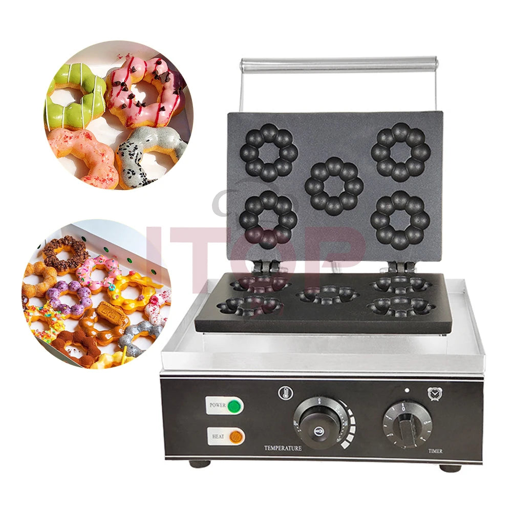 ITOP Commercial Electric Waffle Machine Sandwich Plum Crisp Donut Maker Food Shaper French Waffle Maker Non-stick Coating