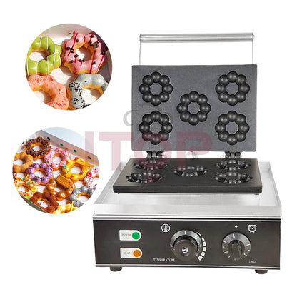 ITOP Commercial Electric Waffle Machine Sandwich Plum Crisp Donut Maker Food Shaper French Waffle Maker Non-stick Coating
