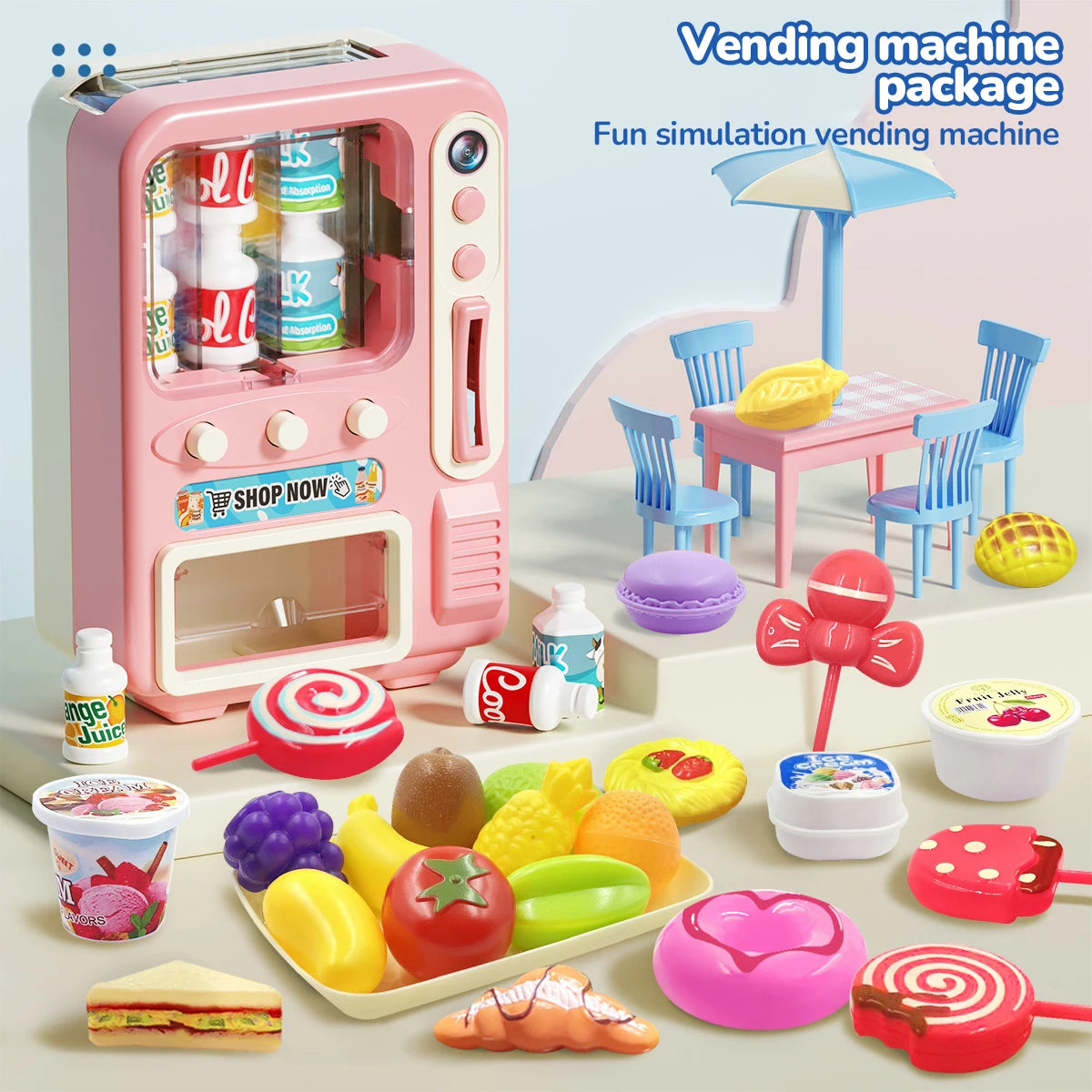 Simulated Kitchen Toy Play Set Miniature Food Pretend Play House Appliance Laundry Cookware Children Role-Playing Toys Girl Game.