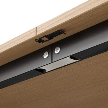 Klappbarer Schreibtisch mit Regalen – 2-in-1-Bücherregal und Schreibtisch, klappbar, mit Steckdose und USB-Anschluss, höhenverstellbare Regale