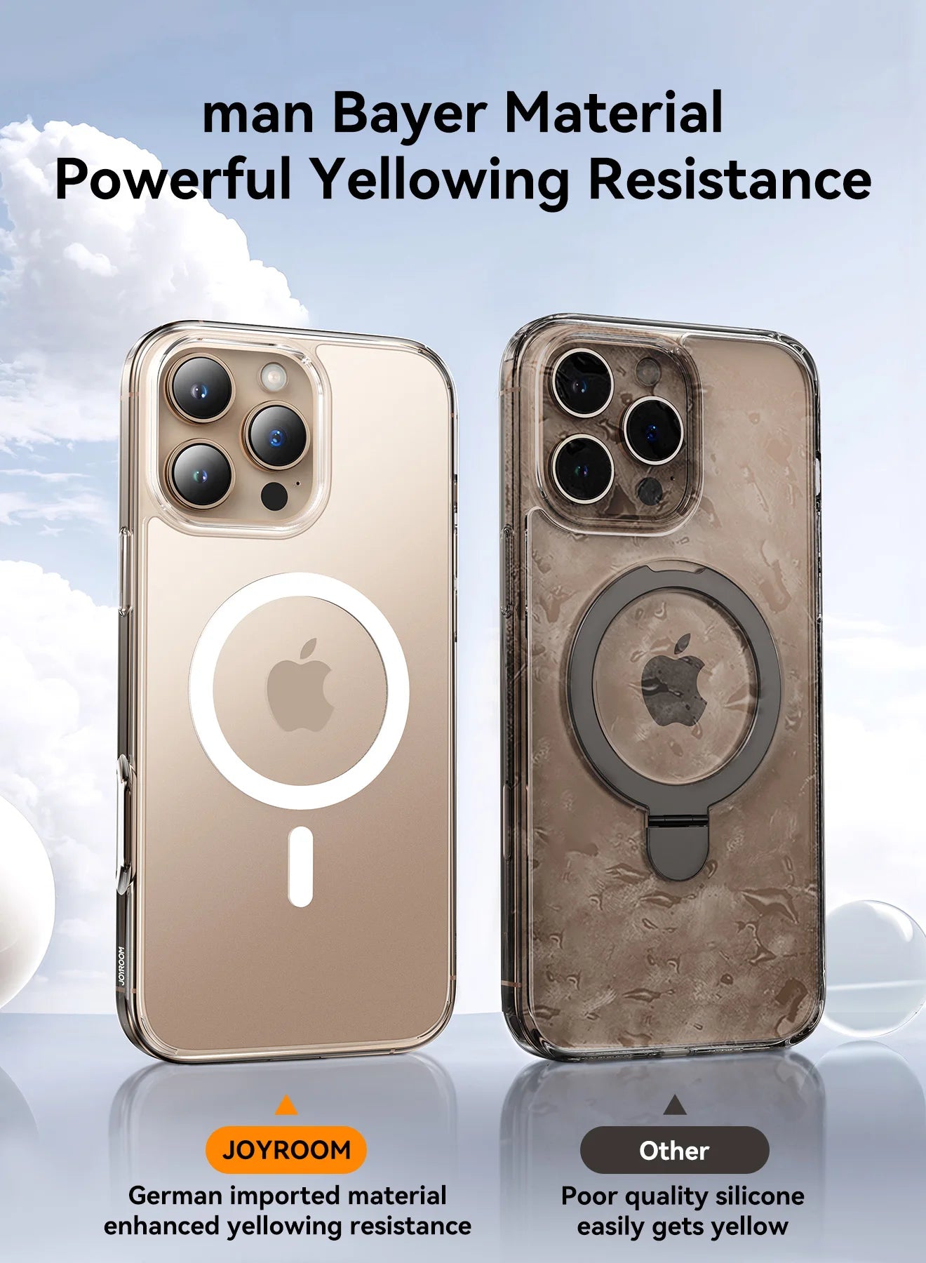 Joyroom Magnetic Frosted Case For iPhone 17 16 Pro Max Case Shockproof Matte Cover For iPhone 16 Wireless Charger Magnet Case.