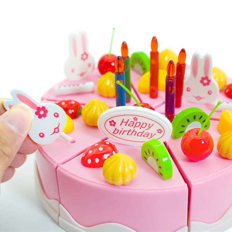 Girl Toy Cake DIY Minature Food Simulation Pretend Play Kitchen Set Tea Kid Cut Game Education Children Toys For 3 Year Birthday.