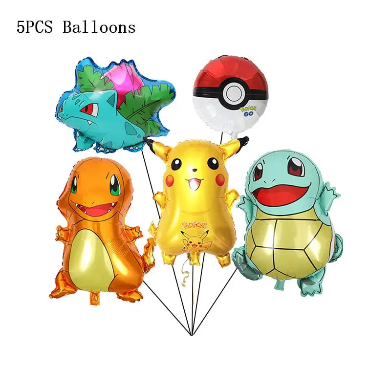 Pokemon Thema Geburtstag Party Dekoration Lieferungen Cartoon Pokemon Gehen Geschirr Tassen Teller Pikachu Ballon Für Baby Dusche Gefälligkeiten.
