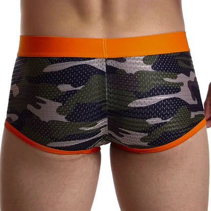 6 Teile/los Männer Unterwäsche Boxershorts Männer Boxer Briefs Ropa Interior Hombre Calzoncillos Atmungsaktive Hombre Mesh Camouflage Nylon