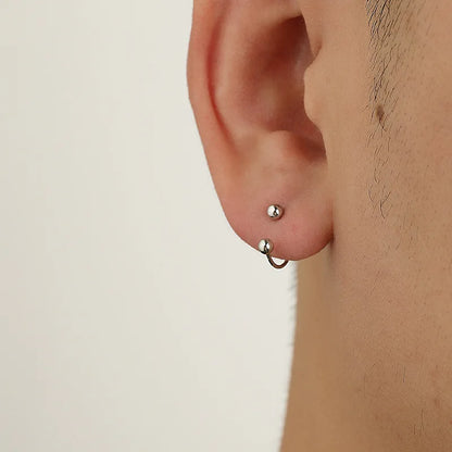 2Pcs 6/8/10mm Stainless Steel Zircon Piercings Earrings Horseshoe Ring Piercing Nose Ear Belly Rings Body Jewelry For Women/Men.