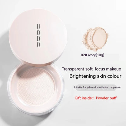 Uodo Loose Powder Makeup Oil Control Dry Skin Long-lasting Setting Foundation Glitter Flagship Genuine Goods Udo