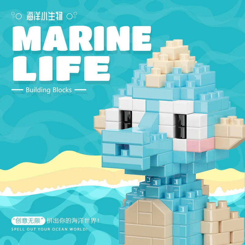 Marine Animals Micro Particle Building Blocks Toys for Children 6 to 10 Years Animal Diy Assembled Toys Puzzle Games Child Gifts.