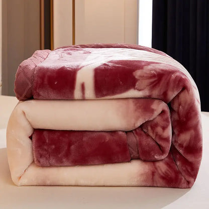 150x200cm Raschel Blanket Thick Double-layer Soft Plush Quilt Double Sided Velvet Winter Dormitory Office Sofa Warm Bed Sheet.