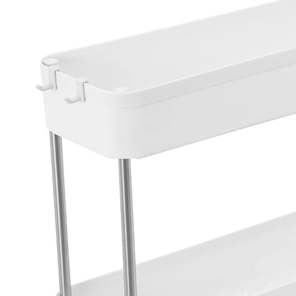3-lagiges Rollwagen-Regal, bodenstehendes Lagerregal mit 4 Universalrädern, 4 Haken, Küche, Badezimmer, Organizer