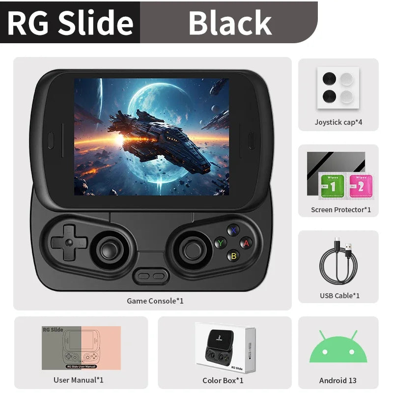 ANBERNIC RG Slide Portable Game Console 4.7-inch LTPS Transparent Display Screen 1280*960 Resolution Classic Video Game Player.