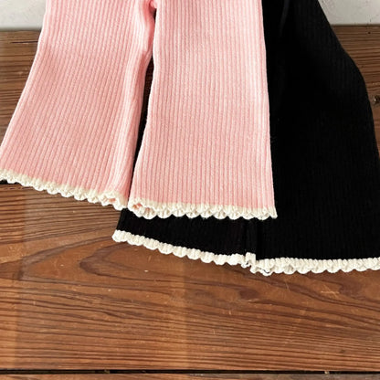 Ins Mädchen Baby reine Baumwolle Lotusblatt Kragen Top Bauch Hosen Pullover Set für Kinder Herbst und Winter Wärme Set.