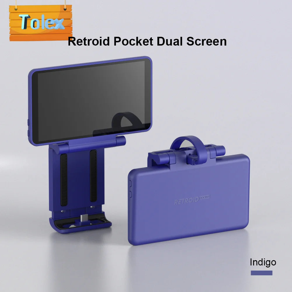Tolex Retroid Pocket Dual Screen for RP4 Pro RP5 Handheld Game Console 5.5Inch Touch Screen Type C Game Console Double Screen.