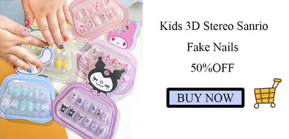 24Pcs 3D kuromi press on nails Y2K Cartoon Handmade Fake Nails Black Gel nail Wearable Nails Cinnamoroll Melody Anime False Nail.