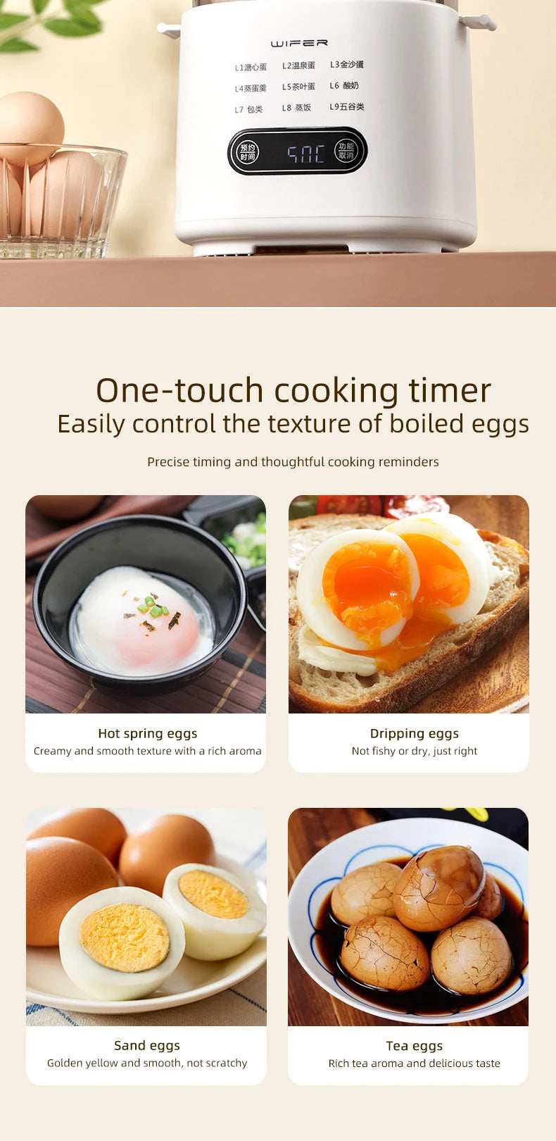 300W Electric Egg Boiler Breakfast Machine Multicooker Steamer Automatic Egg Cookers Home Egg Custard Steaming Cooker with Timer.