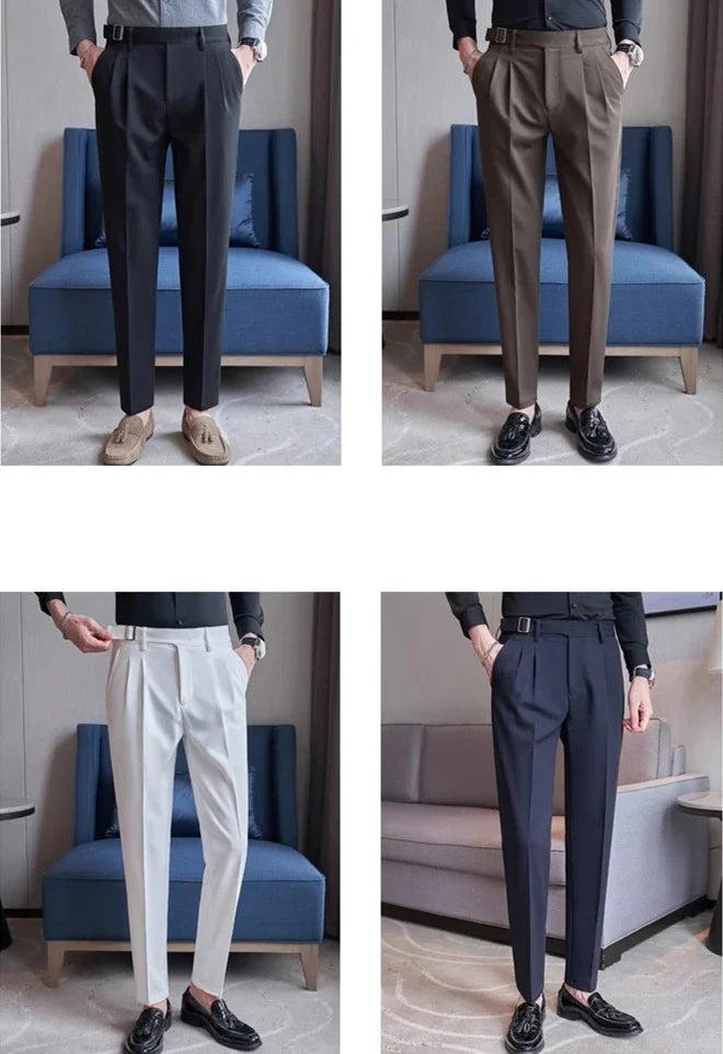 Navy Men's Suit Pants, White Black Trousers, Gray Khaki Pantalones Hombre Fashion Slim Male Pant, 28 29 30 31 32 33 34 36