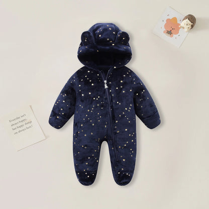 AYNIGIELL 0-12M Cartoon Neugeborenen Body Warme RompersSoft Neugeborenen Baby Kleidung Flanell Herbst Winter Baby Jungen Mädchen Overall.