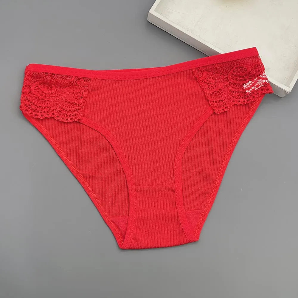 Moonflame 5 Pcs Seamless Cotton Briefs Sport Comfortable Solid Color Women's Panties.