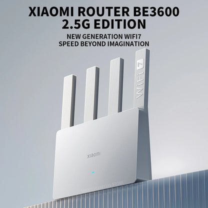 2024 Xiaomi Router BE3600 WiFi7 2.4/5GHz Duan Bands 160Mhz 3570Mbps Mesh Networking Gaming Acceleration 2.5G Ethernet Port.