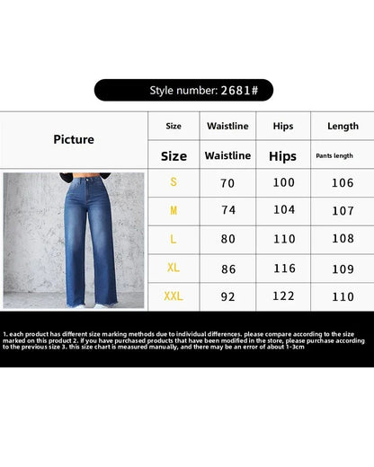 High Waist Wide Leg Denim Jeans Women's Spring 2025 Design Sensation Elegant No Stretch Comfortable Fit Female Fashionable.