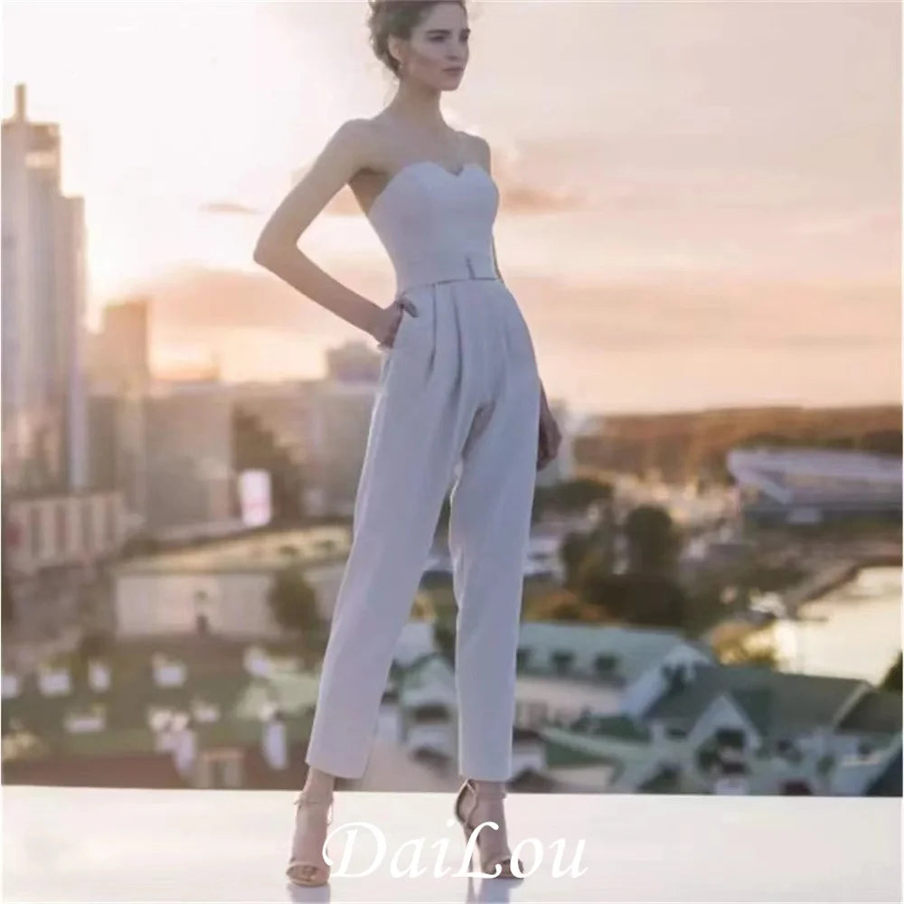 Jumpsuit Pants Evening Dresses Prom Gowns Dark Navy Formal Event Suit Boho vestido de Long Sleeve Evening Party Dress.