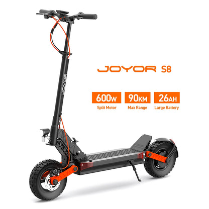 JOYOR S8 Electric Scooter For Adult 600W E-scooter with 48V 26Ah battery 10" Off-Road Air Tire 25km/h.