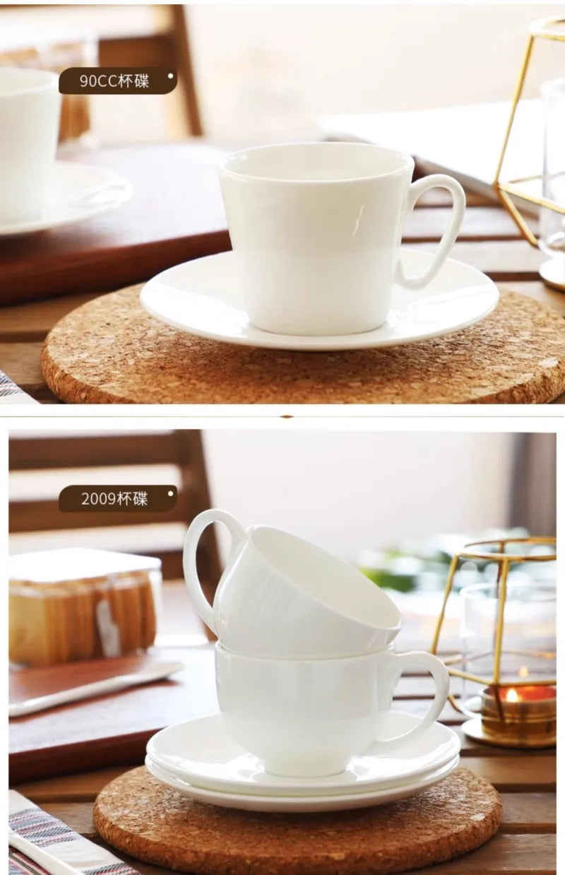 Plain white quality bone china tea cups set, ceramic coffee cup, japanese coffee cup, porcelain turkish coffee cups, originales.