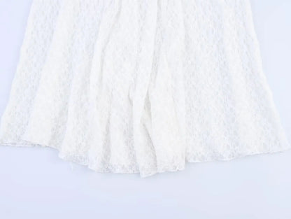 Tossy Fashion Summer Lace Long Skirt Women See-Through Slim High Waist Hollow Out Patchwork Elegant Commute Female Maxi Skirt.