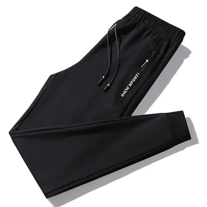 Autumn Winter Men's Loose-fit Casual Straight-leg Pants Fleece-lined Thickened Bunded Feet Sweatpants Trendy Male Style