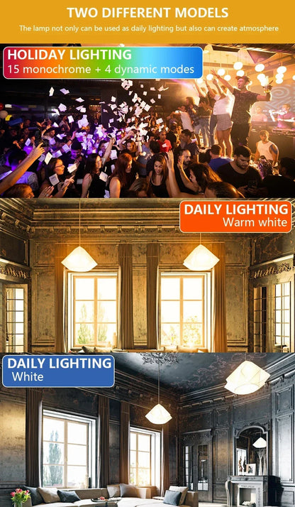 Smart RGBW LED Bulbs and Tubes Spotlight E27 GU10 E14 B22 with Infrared Remote Control for Family Party Decoration.