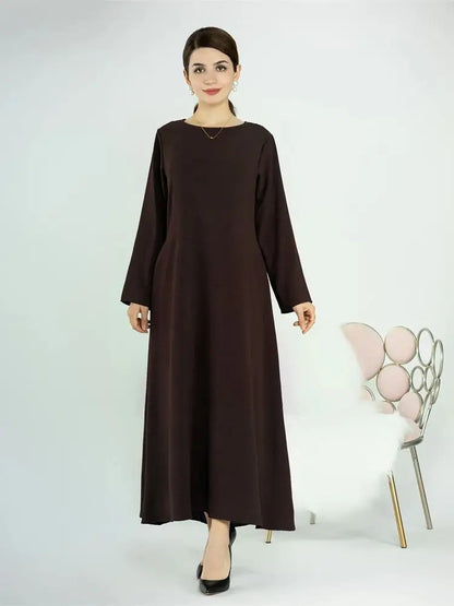 Ramadan Eid Solid Linen Dubai Abaya Turkey Islam Muslim Modest Dress Kaftan Prayer Clothes For Women Kebaya Robe Femme Musulmane