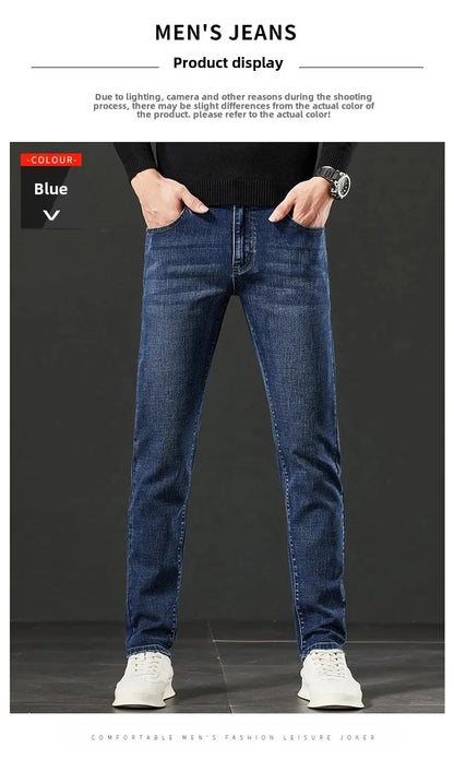 Lee Dex Jeans Men's Autumn/winter New Loose-fit Straight-leg Versatile Mid-age Men's Wear Business Casual Long Pants.