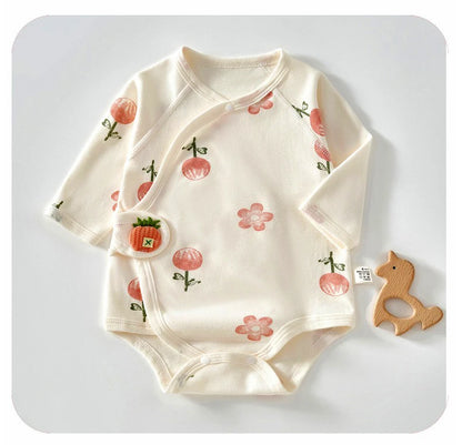 Ircomll 2-teiliger Frühlings- und Herbst-Body für Neugeborene, Baumwolle, langärmelig, Kleidung, Säuglingskleidung, Pyjama, Overalls für Mädchen und Jungen, 0–6 Monate.