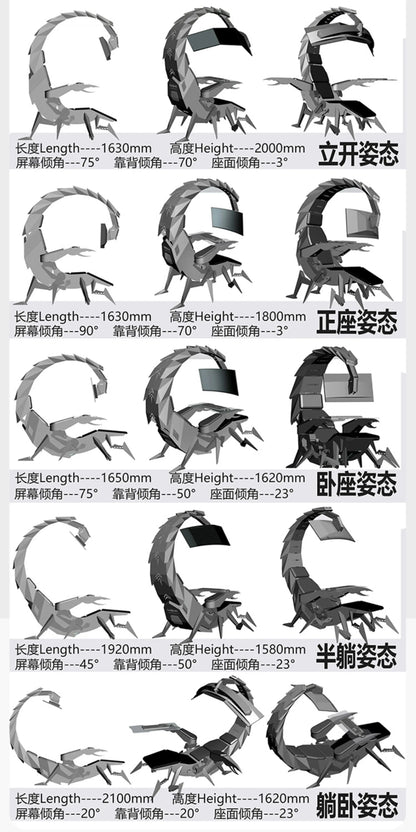 Heiße Luxus-Home-Office-Möbel Zero Gravity Großhandel Computer Cluvens Gaming-Stuhl Scorpion Chair für 3 oder 5 Monitore